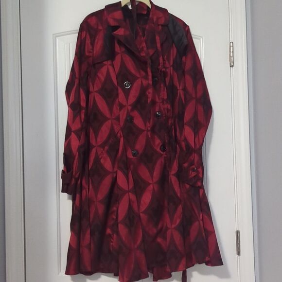 Toward Disney Mickey Jacquard Swing Trench Coat - Picture 1 of 6